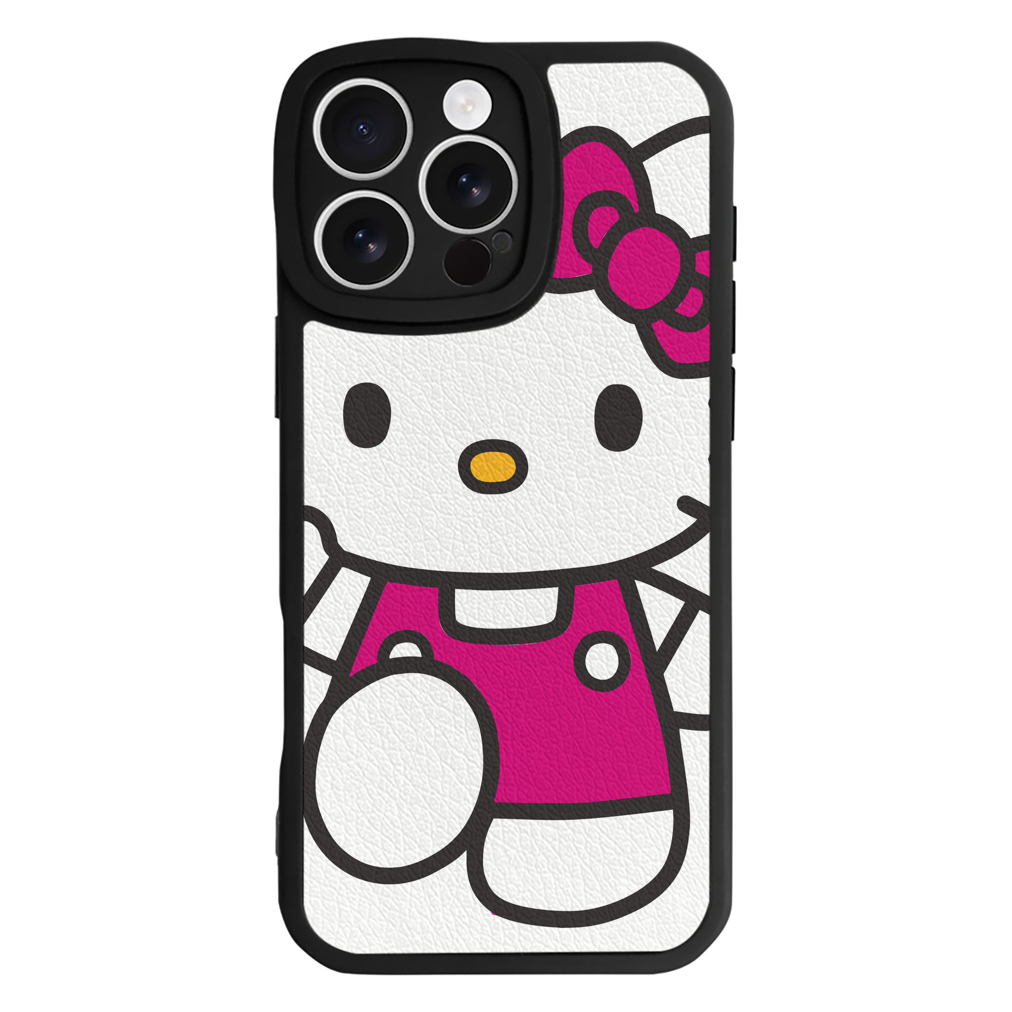 （画像用） Hello Kitty ハローキティ 【iPhone 16シリーズ対応】シリコンスマホケース（レザー調） 材質：シリコン